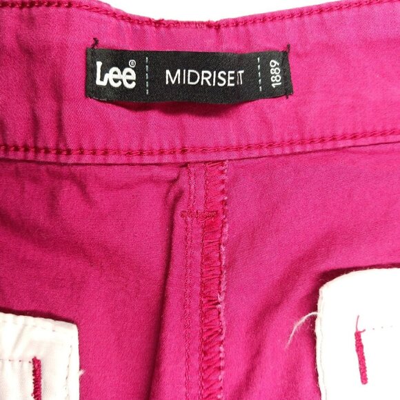 Lee 1889 Womens 14P Midrise Fit 8" Utility Bermuda Short Cranberry 14 Petite - Picture 7 of 9